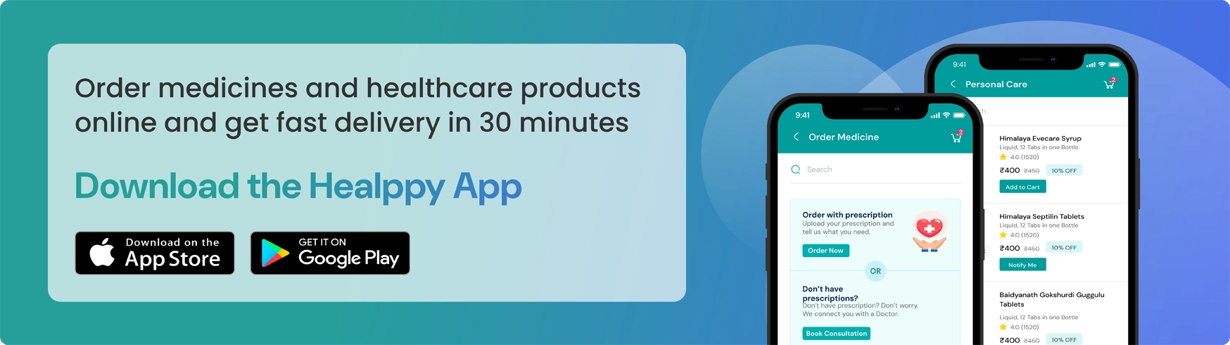 Download the Healppy app for medicines and healthcare products